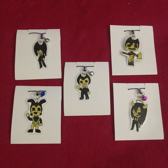 Handmade Bendy And The Ink Machine Laminate Charms Set Of 5 ! - Picture 1 of 6